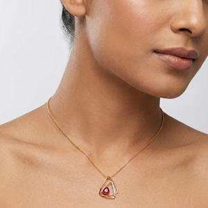 Collar con Colgante de Diamante Natural de 0.06 Quilates, Corte Brillante Redondo, Color H-I, Claridad VS-SI, Oro Sólido, Elegante Solitario para Mujer - Product Image 1