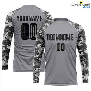 Uniforme de Fútbol para Hombre, Camuflaje Gris, Manga Corta, Poliéster que Absorbe la Humedad, Ajuste Atlético, para Toda Temporada, Impresión Sublimada, Logotipo Personalizado - Product Image 4