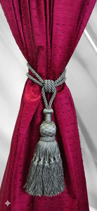Elegant Traditional Textile Tassel Finial <b>Curtain</b> Accessory Gray Color - Product Image 3