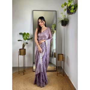 Designer Wedding Saree with Elegant Embroidery <b>Sequins</b> and Thread Work - Product Image 5