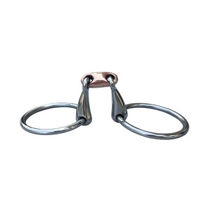 Producto Ecuestre: Bocado de Anillas de Acero Inoxidable para Caballo con Eslabón Elíptico de Cobre - Product Image 1