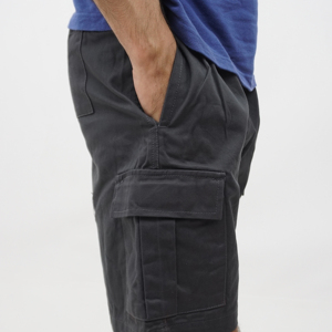 Shorts cargo multi-poches pour homme, style streetwear, taille élastique respirante, 100% coton, grande taille, gris foncé, pour la randonnée en plein air - Product Image 4