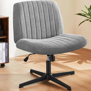 Sedia Girevole Regolabile Senza Braccioli con Gambe Incrociate per Ufficio e Casa, Sedia in Tessuto per Soggiorno e Gaming - Product Image 1