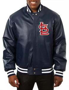Chaqueta Universitaria Azul Marino de Satén de los St. Louis Cardinals - Product Image 1