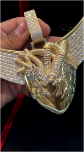 จี้รูปปีกหัวใจกลไกแข็งแรงที่สุด เงินแท้ 925 ชุบทอง  พร้อมสร้อยคอแบบฮิปฮอป ชุบทองคำชมพู/เงิน  จี้สำหรับทุกเพศ - Product Image 4