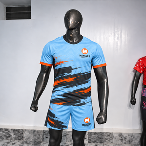 Maillot de football unisexe respirant à col en V, manches courtes, rayé, écologique, antibactérien, anti-transpiration, sublimation 100% - Product Image 5
