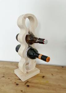 Compact Countertop Wooden <b>Wine</b> <b>Rack</b> Convenient <b>Wine</b> Bottle Organizer For Kitchen Counter Surfaces - Product Image 4