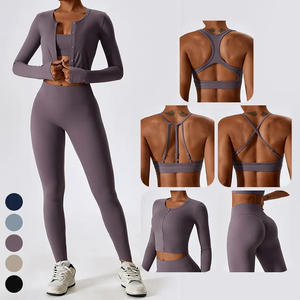 Women Yoga Set Sports Bra and Leggings Quick Dry Breathable High Support Fitness Activewear - Product Image 5