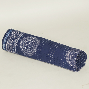 Handmade Vintage Indian Kantha Quilt Block Print Cotton <b>Bedspread</b> Reversible Fluffy Organic All-Season Bed Cover for Home Hotel - Product Image 3