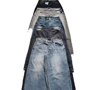 Jeans personnalisés de haute qualité pour hommes, design unique, coupe ample, taille haute, pantalon délavé, solide, fabricant de gros d'automne et d'été - Product Image 6
