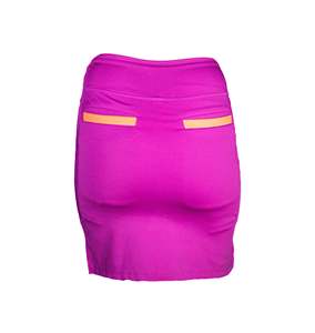Women's Purple Mini <b>Skirt</b> With Pockets <b>Elastic</b> Waist Breathable Spandex Polyester Casual Straight Design All Seasons - Product Image 1