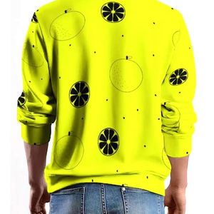 Men's Lime Green Hooded Windproof Fleece Sweatshirt Autumn Casual <b>Hip</b> Hop Style Polyester/Cotton Fabric - Product Image 6