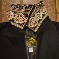 <b>Men's</b> Winter Genuine <b>Fleece</b> <b>jacket</b> Silk Satin Lined <b>jacket</b> Embroidered - Product Image 6