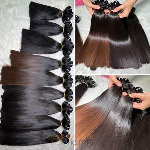 Paquetes de extensiones de cabello con punta marrón de muchas longitudes, cabello humano Real vietnamita, cabello Remy virgen crudo, encaje HD, súper largo - Product Image 5