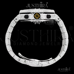 Most Popular Diamond Bezel Stainless Steel Premium Moissanite Diamond Quartz <b>Watch</b> For Mens Party Wedign Event Wear Wrist <b>Watch</b> - Product Image 3