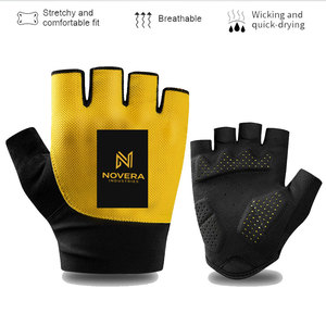 Factory Made Design Your Own Leather Half <b>Finger</b> Cycling Gloves Breathable Non-Slip Adjustable Wrist <b>Strap</b> for Online Sale - Product Image 1