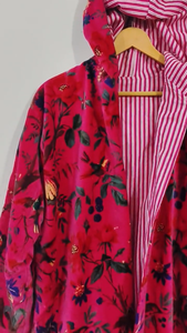 Kimono de Algodón con Estampado Floral/Animal, Cuello en V, Manga Larga, Secado Rápido, Ligero, para Playa o como Bata de Dama de Honor - Product Image 4