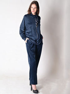 Survêtement décontracté vintage en velours uni pour femme, avec sweat à capuche zippé et taille élastique – Nouvelle collection hiver très tendance - Product Image 2