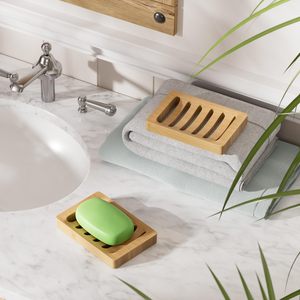 Porta Jabón Ecológico de Bambú Natural con Bandeja de Almacenamiento y Drenaje Automático para Ahorrar Jabón en el Baño, Venta al Por Mayor - Product Image 2