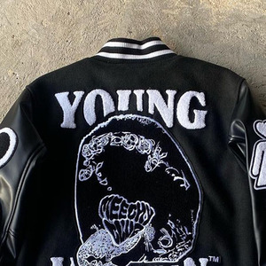 ผู้ผลิตเสื้อแจ็คเก็ต Letterman แบบกำหนดเองสำหรับผู้ชาย พร้อมขอบแขนเสื้อแบบริบ เสื้อแจ็คเก็ต Letterman ผ้าผสมขนสัตว์ ผู้จำหน่ายเสื้อแจ็คเก็ตแบบขายส่ง - Product Image 5