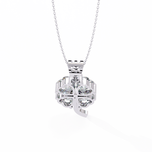Collier pendentif trèfle à quatre feuilles en diamant de laboratoire certifié IGI, or blanc, bijoux fins pour cadeau, mariage, fête - Product Image 6