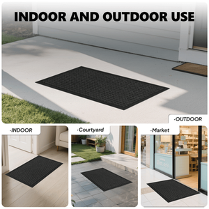 Small Grid Composite Rubber Mat 1PC Polypropylene Gray 45x75x0.7cm for Kitchen and Home Floor Protection - Product Image 6