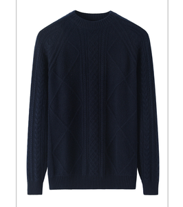 AMERICAN TRENCH CLOTHING Suéter de punto para hombre, cuello redondo, manga larga, jersey grueso con patrón sólido, poliéster/algodón, antiencogimiento - Product Image 1