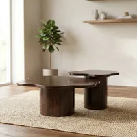 Table d'appoint moderne en marbre avec structure en bois durable, design contemporain, meubles de salon