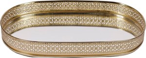 Modern Golden Metal-Glass Serving Tray with Custom Design & Logo for Home/Hotel/Restaurant Use International Standard Quality - Product Image 2