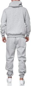 Ensemble de survêtement personnalisé en molleton brossé 400 GSM pour homme, sweat-shirt à col rond et pantalon de jogging, gris anthracite, tenue chaude et tendance pour l'hiver - Product Image 4