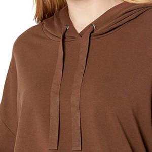 Sweat-shirt à capuche gris court pour femme, pull à manches longues, style décontracté streetwear - Product Image 2