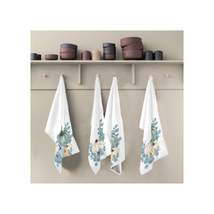 Damask Pattern Cotton Rectangle Jacquard Home Use Adult Size 45x65cm 200 GSM Sustainable Floral <b>Blue</b> Embroidered <b>Kitchen</b> Towels - Product Image 4