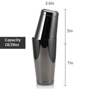 Ensemble de shakers à cocktails Boston en acier inoxydable, 2 pièces, 18 oz et 28 oz, kit de shaker professionnel pour barman, pour mélanger les cocktails - Product Image 3