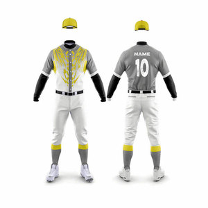 Men's Baseball Uniform Set Gray Orange Solid Screen Printed Polyester Short Sleeve V-neck Jersey Pants Elastic Waist Regular Fit - Product Image 2