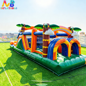 Structure gonflable commerciale en PVC pour parc aquatique, avec toboggan sec et aquatique, idéale pour la location événementielle - Product Image 4