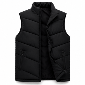 <b>Men's</b> <b>Warm</b> Quilted Puffer Vest Full Zip High Neck Sleeveless <b>Jacket</b> for Cold Weather Activities - Product Image 4