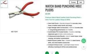 Pince à perforer les bracelets de montre 2 mm, outil de poinçonnage pour sangles en cuir, outils manuels pour la fabrication de bijoux |   Numéro d'article GS-1241 - Product Image 3