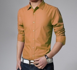 เสื้อเชิ้ตผู้ชายคอตั้งทรงสลิม แขนยาว ผ้าไม่ยับ สวมใส่สบาย เหมาะสำหรับธุรกิจและลำลอง - Product Image 2