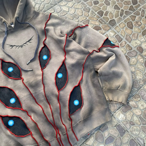 Regular Heat-Transfer Printed 500GSM Distressed Eco-Friendly 100% Cotton Hoodie Custom Oversized <b>Zip</b> Boxy Fit Streetwear - Product Image 6