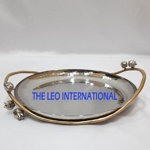 Plateau de service créatif en aluminium Antler Designer, finition marron, pour la maison et l'hôtellerie, vente en gros - Product Image 2