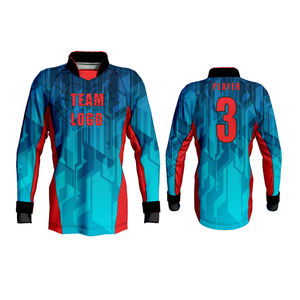 Camiseta de Fútbol Personalizada Sublimada de Poliéster de Manga Larga para Hombre, Negra con Estampado Verde, Absorbe la Humedad, Cuello Alto, Corte Regular, para Adultos - Product Image 2