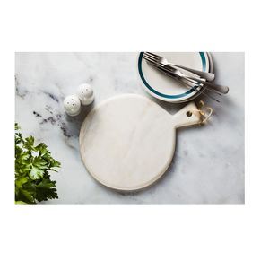 Planche à découper en marbre, accessoires de cuisine, ronde, avec poignée, artisanat, pierre blanche, logo personnalisé, meilleurs cadeaux - Product Image 1