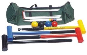 Ensemble de croquet en bois léger, réglable, finition rétro et classique - Product Image 6