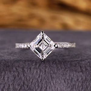 แหวนหมั้นเพชรแบบซ่อนในห้องแล็ปแบบเพชรขนาด18K สีขาวทอง18K ของขวัญวันครบรอบแต่งงานแพลตตินัมแข็ง - Product Image 1