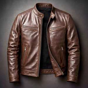 Veste en cuir pour homme, design personnalisé et tendance, fabriquée au Pakistan, produit haut de gamme, veste en cuir pour hommes et motards, veste d'hiver - Product Image 6
