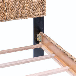 Natural Wood <b>Frame</b> <b>Bed</b> Handwoven <b>Wicker</b>/Rattan <b>Bed</b> - Product Image 5
