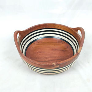 Elegante Tazón de Madera para Servir, Acabado Natural, Plato de Madera Sólida para Vajilla y Servir, para Uso en la Cocina y la Mesa de Comedor - Product Image 1