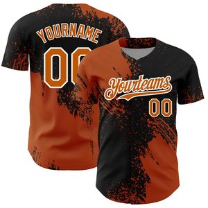 Custom Yourteams <b>Baseball</b> Jersey Sublimated Print Black Orange Short Sleeve Unisex Adult Moisture Wicking Regular Fit - Product Image 1
