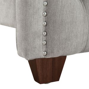 Set Letto King Size Marcella con Testiera Imbottita in Poliestere Grigio Argento - Product Image 2