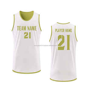 Jeu de sport pour étudiants Gilet personnalisé Maillot de basket-ball réversible vintage de haute qualité Nom et logo de l'équipe personnalisés - Product Image 2
